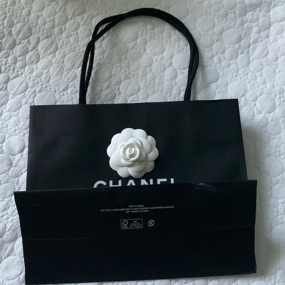 3/$30 Authentic CHANEL Black Paper Bag